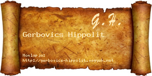 Gerbovics Hippolit névjegykártya
